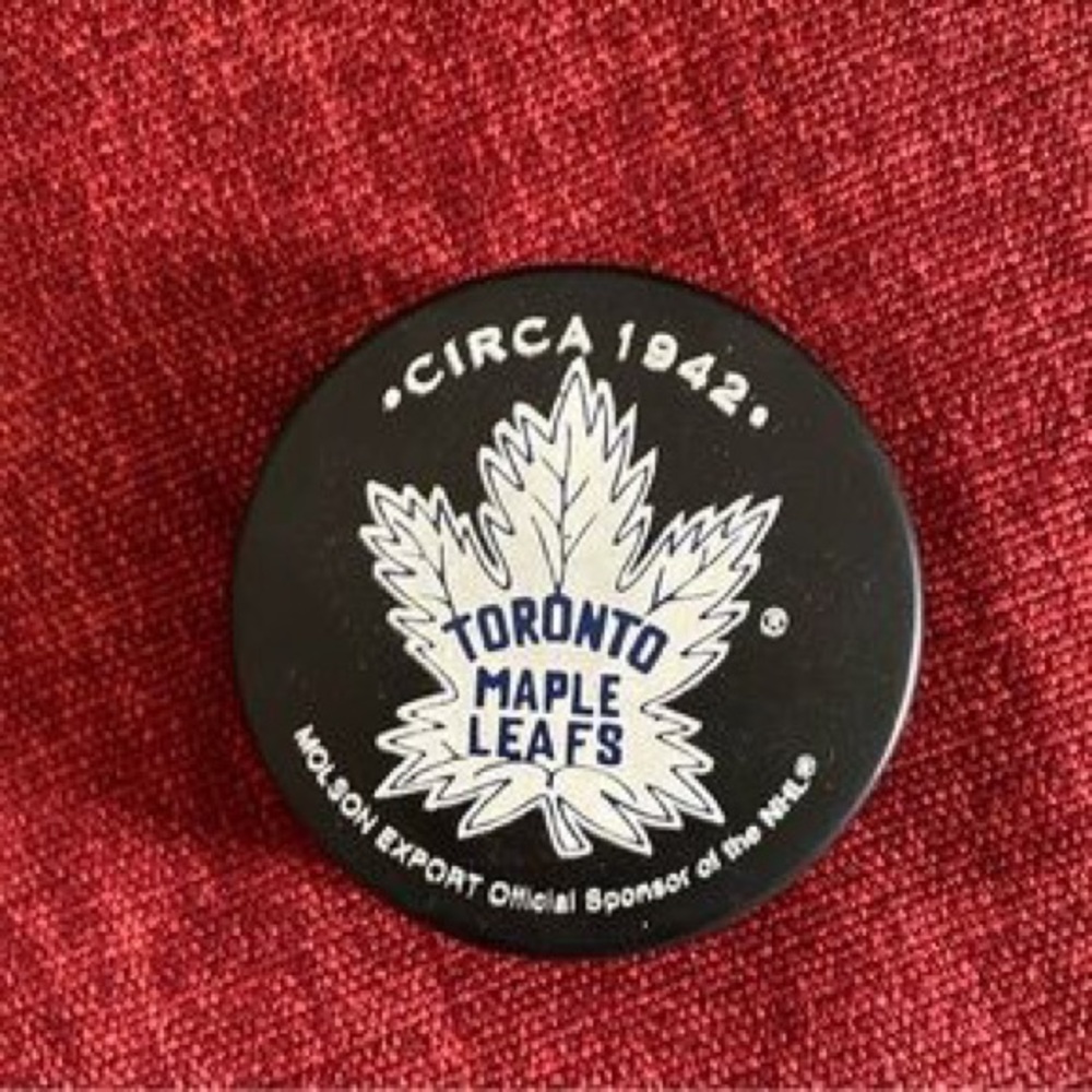 Toronto Maple Leafs Black Hockey Puck - Circa 1942